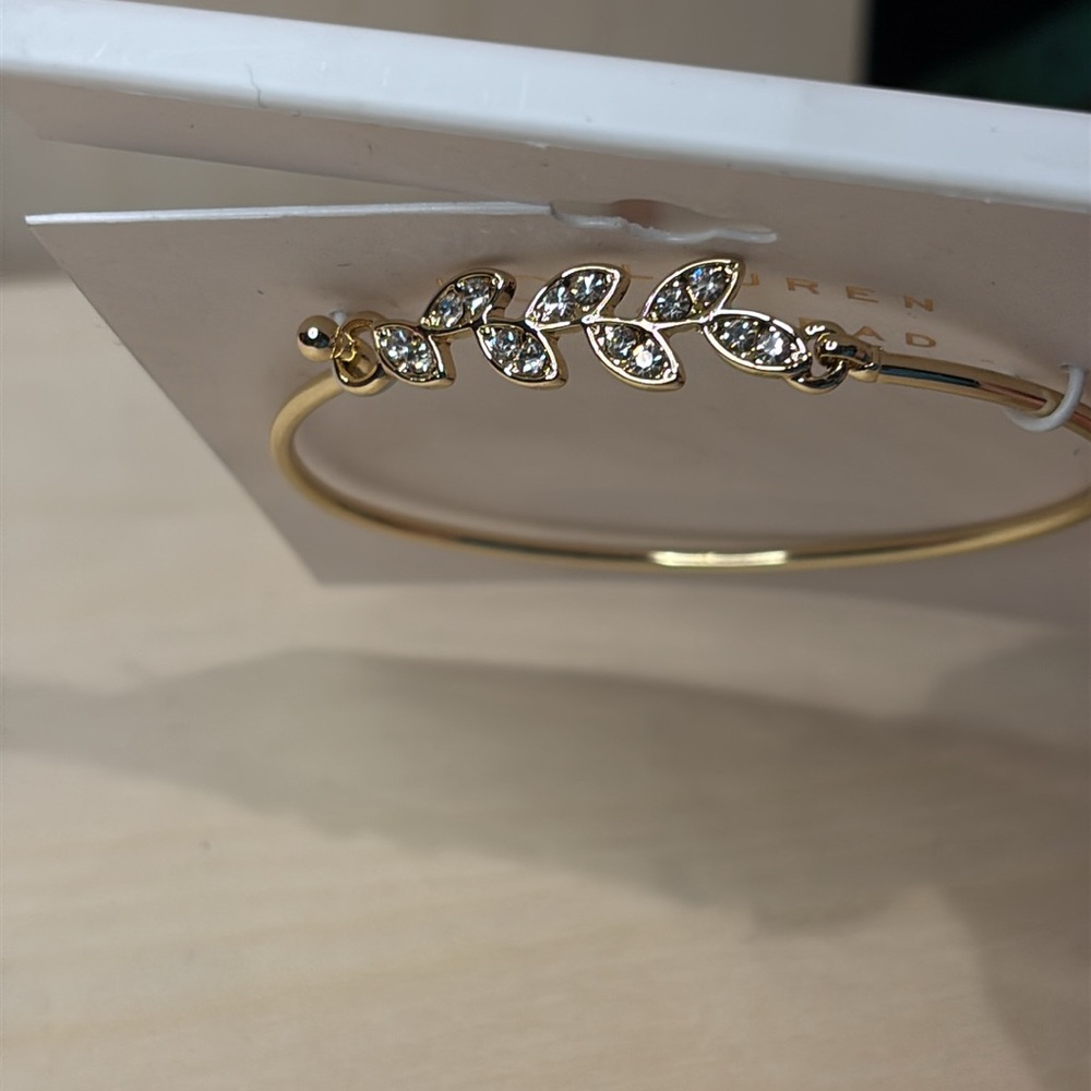 LC Lauren Conrad Gold Leaf Bangle Bracelet - Picture 3 of 4